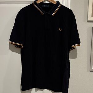 Fred Perry Black Polo with Gold Trim